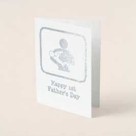 Cartão Metalizado Bebê alimentador de novos papais - Texto personali