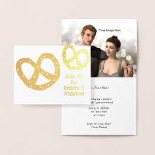 Cartão Metalizado Bebidas e bolhas - Ouro Pretzel - Personalizar