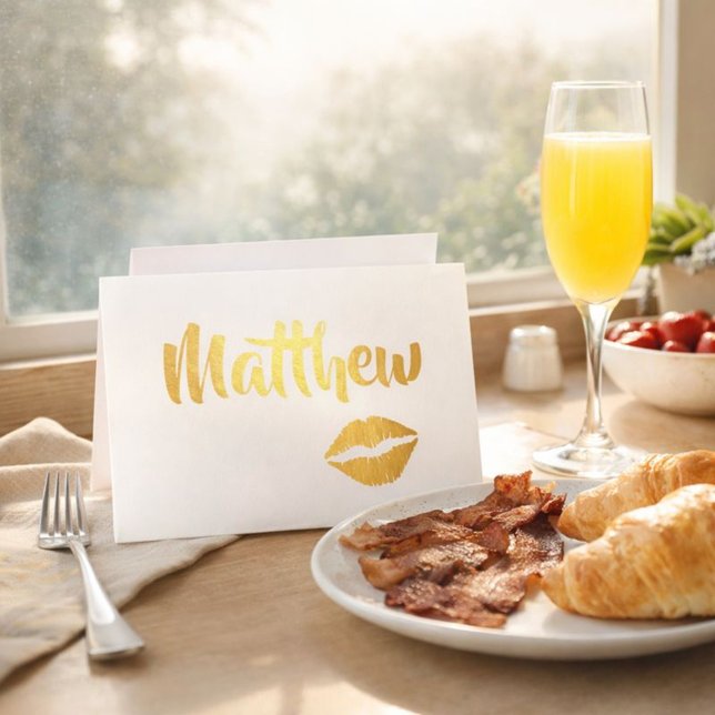 Cartão Metalizado Beijo de Brilho Dourado  (Criador carregado)