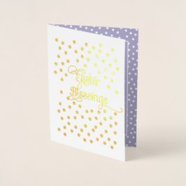 Cartão Metalizado Bênçãos páscoas. Little African American Angel