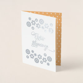 Cartão Metalizado Bênçãos páscoas. Little African American Angel