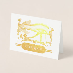 Cartão Metalizado Boa Sorte com Olho de Horus.