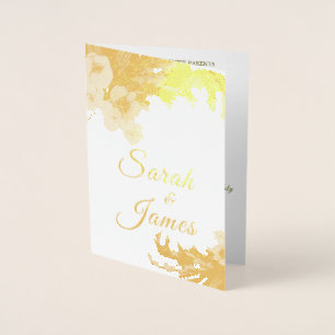 Cartão Metalizado Boho Watercolor Floral Pampas Grass Foto