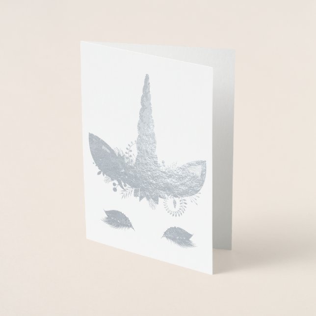 Cartão Metalizado Bonito Unicórnio (Frente)