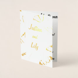 Cartão Metalizado Borboletas brancas e pretas