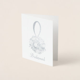 Cartão Metalizado Buquê de Casamento Floral do Partido Bridal Brides