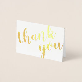 Cartão Metalizado Buquê Floral Gold Foil Obrigado Foto e Nome