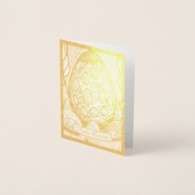 Cartão Metalizado Cartoon de Osterímetro monocromático mit Ostereier (Frente)