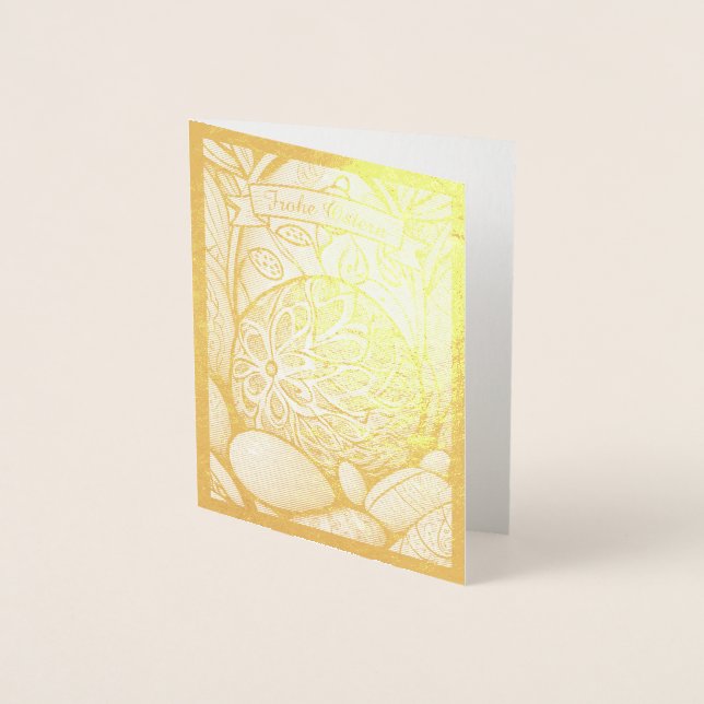 Cartão Metalizado Cartoon monocromático Osterímetro mit Ostereier 97 (Frente)