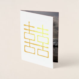 Cartão Metalizado Casamento Chinês de Dupla Felicidade