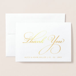 Cartão Metalizado Casamento de Fotografias com Simples Script Callio