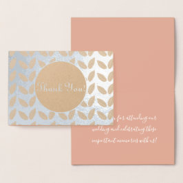 Cartão Metalizado Casamento de Greenerescência Botânica Minimalista