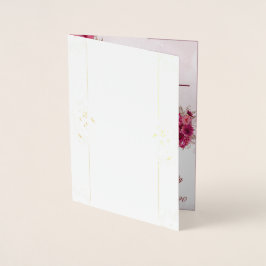 Cartão Metalizado Casamento Elegante Rosa Borgonha