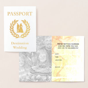 Cartão Metalizado casamento no destino passaporte
