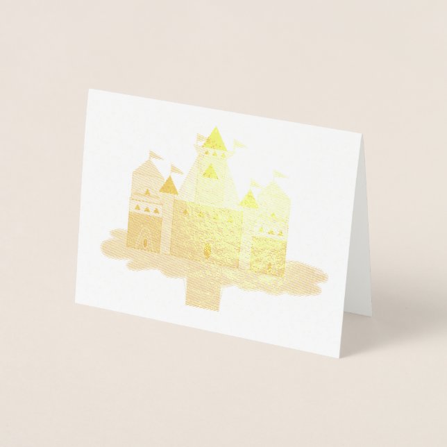Cartão Metalizado Castelo de Princesa (Frente)