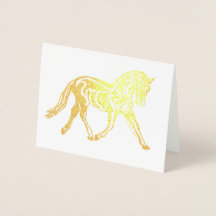 Cavalo de Dressage em Folha de Ouro