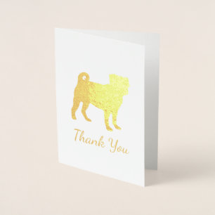 Cartão Metalizado Celebração do Tema do Cão Pug