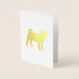 Cartão Metalizado Celebração Tema Festa Pug