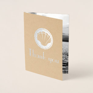 Cartão Metalizado Célula de prata - Obrigado - adicionar foto de cas