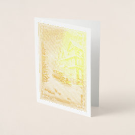 Cartão Metalizado Cena de Natal de Férias