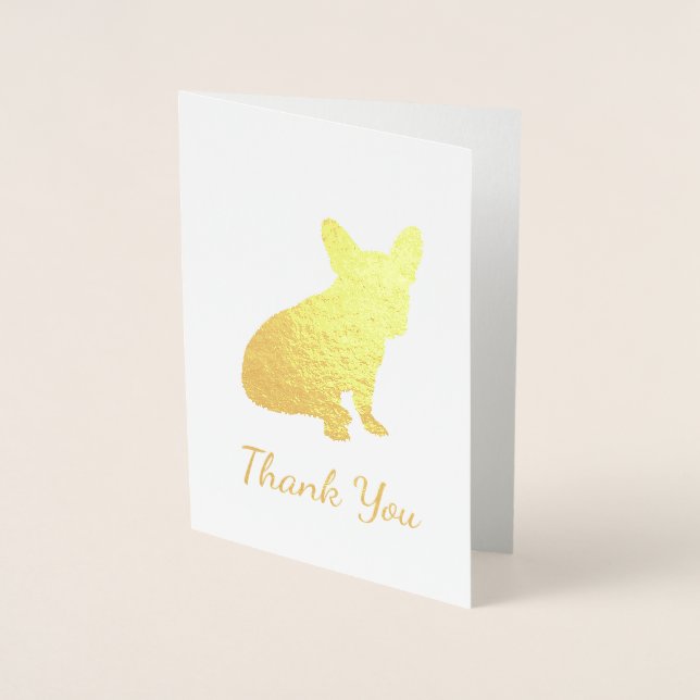 Cartão Metalizado Chá de fraldas francês Bulldog Frenchie Frenchy (Frente)