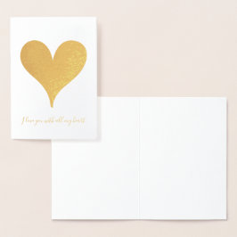 Cartão Metalizado Chic Dourado Heart