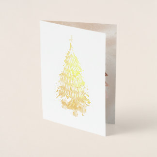 Cartão Metalizado Christmas Merry and Bright Treeis