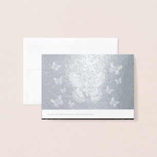 Cartão Metalizado Cinzas de Prata Brilhante e Mama de Aquarela Negra