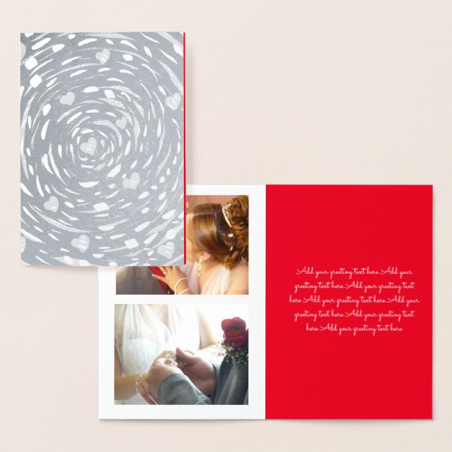 Cartão Metalizado Colagem de dias de os namorados e Túnel de Foto (Exibição)