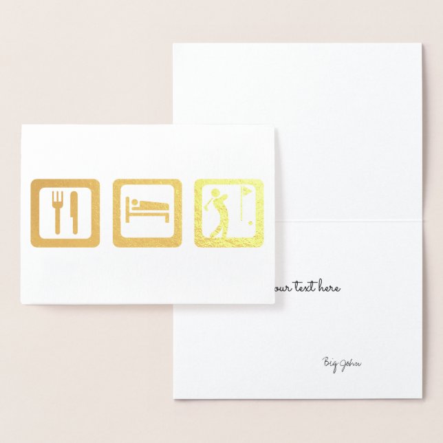 Cartão Metalizado Coma Golfe do Sono para o Fanático do Golfe (Exibição)