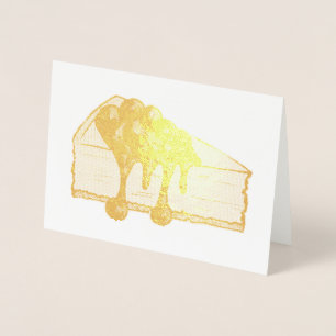 Cartão Metalizado Comida de fatia de bolos de cereja de cereja de No