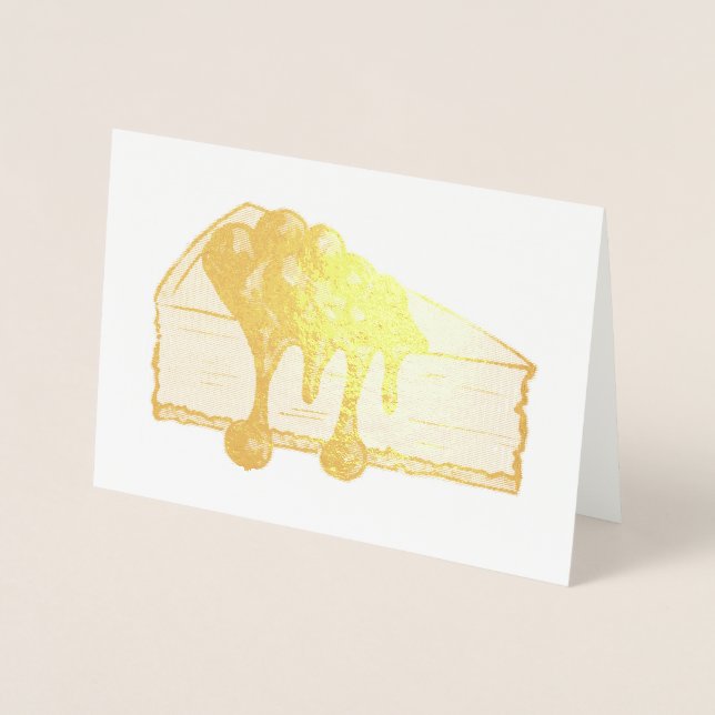 Cartão Metalizado Comida de fatia de bolos de cereja de cereja de No (Frente)