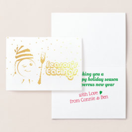 Cartão Metalizado Comidas das estações retrô placa biscoito de Natal