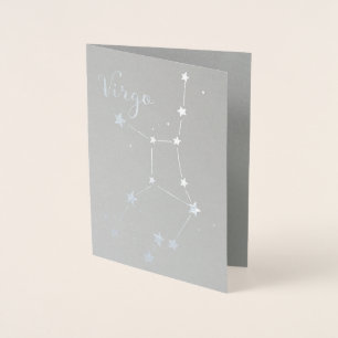 Cartão Metalizado Constelação Zodiac Silver Foil Virgo
