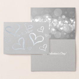 Cartão Metalizado Corações Brilhantes do Dia dos Namorados