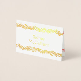 Cartão Metalizado Coral Woodsy Place Seating Card