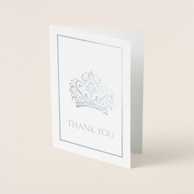 Cartão Metalizado Coroa Rainha Pageante (Frente)