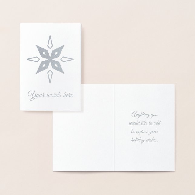 Cartão Metalizado Crie Seu Próprio Floco de Neve em Folha de Prata c (Exibição)