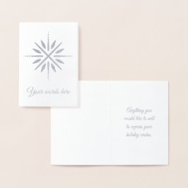 Cartão Metalizado Crie Sua Própria Flor de Floco de Neve em Folha de