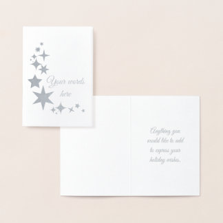 Cartão Metalizado Crie Suas Próprias Estrelas de Inverno Prateadas e