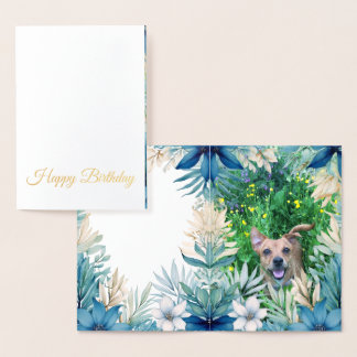 Cartão Metalizado Custom pet (dog) photo and message foil card