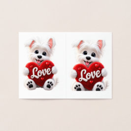 Cartão Metalizado  Cute Love Puppy Baby Desig