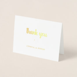Cartão Metalizado Cute Simple Heart Casamento Agradecimento