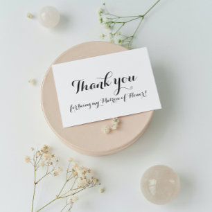 Cartão Metalizado Dama de Honra Obrigada Prata