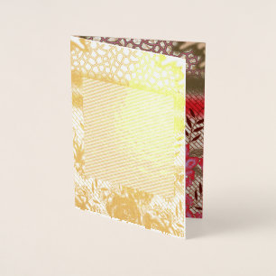 Cartão Metalizado Design de tecido de intricato com padrões florais