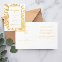 Detalhes de site botânico de ouro de casamento lux
