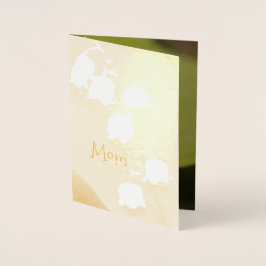 Cartão Metalizado Dia de as mães bonito Dourado