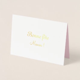 Cartão Metalizado Dia de as mães francês com rosas -