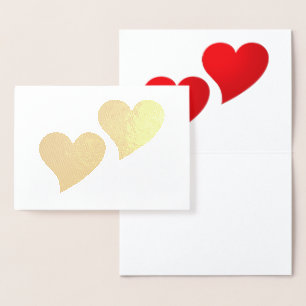 Cartão Metalizado Dia de os namorados branco do Big Red Hearts