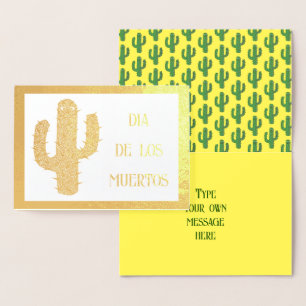 Cartão Metalizado Dia do Cactus Feliz Morto